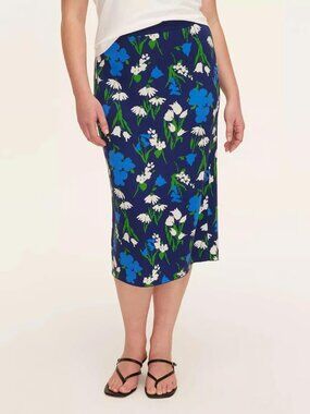 NWT Kate Spade x Target XXL blue green floral print midi sweater skirt